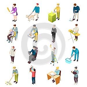 Domestic Servant Isometric Icons