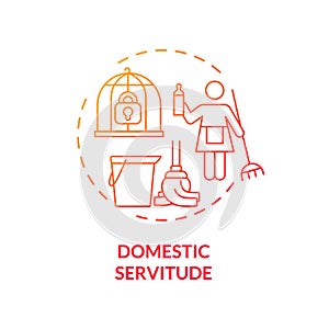 Domestic servitude red concept icon