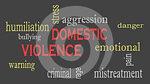 Domestic Violence and Abuse concept word cloud background