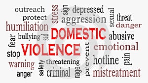 Domestic Violence and Abuse concept word cloud background