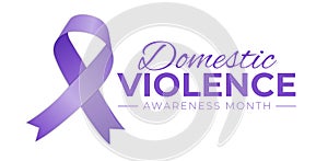 Domestic Violence Awareness Month Logo Icon Isolated