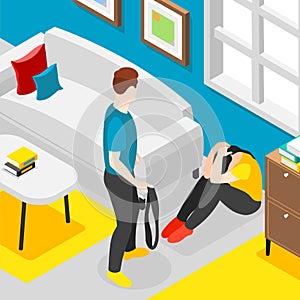 Domestic Violence Isometric Background