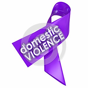 Domestic Violence Purple Awareness Ribbon End Family Spousal Abuse photo