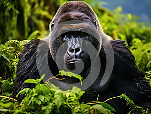 Dominant mountain gorilla in Bwindi Impenetrable Forest National Park