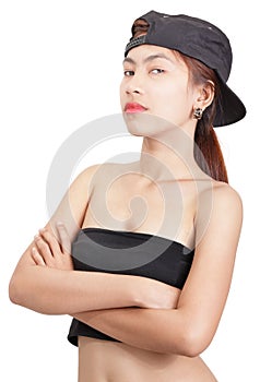 Dominant young lady portrait photo