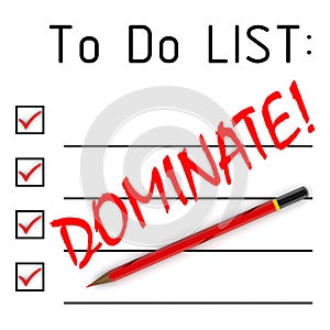 Dominate! Word in to do list