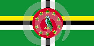 Dominica flag vector.Illustration of Dominica flag photo