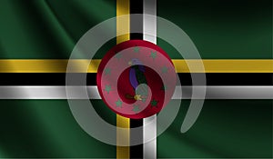 Dominica flag waving. background for patriotic and national design. illustration