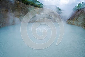 Dominica Island boiling lake mountain view