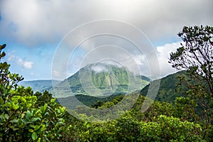 Dominica Island boiling lake mountain view photo