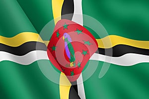 Dominica waving flag 3d illustration