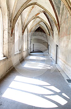 Dominican monastery and crucifix fresco, Bolzano