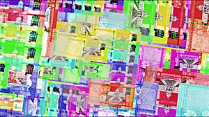 Dominican Peso 1000 DOP banknotes abstract color mosaic pattern