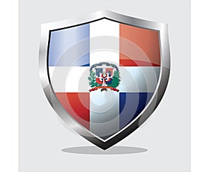 Dominican republic country flag shield icon