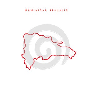 Dominican Republic editable outline map. Vector illustration photo