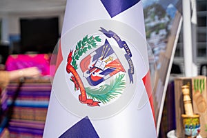 Dominican Republic flag close up