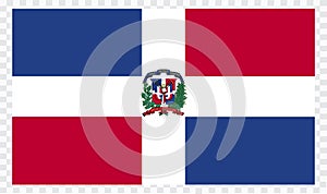 Dominican republic Flag . flat original color illustration isolated on white background.