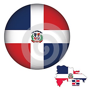 Dominican Republic Flag Round Shape Vector