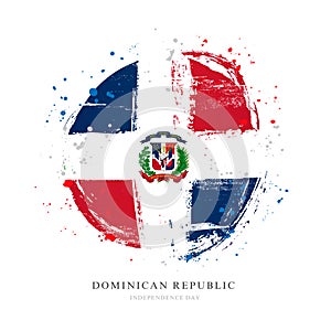 Dominican Republic flag in the shape of a big circle