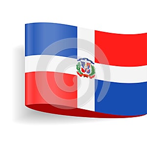 Dominican Republic Flag Vector Label Tag Icon