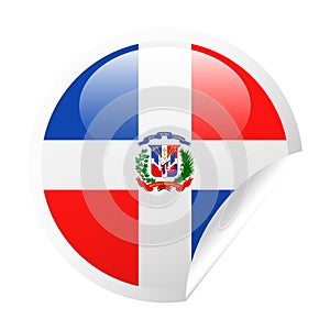 Dominican Republic Flag Vector Round Corner Paper Icon