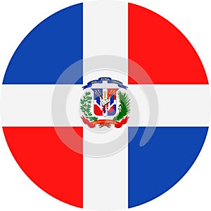 Dominican Republic Flag Vector Round Flat Icon