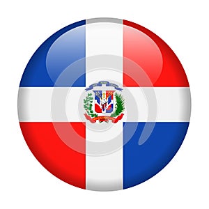 Dominican Republic Flag Vector Round Icon