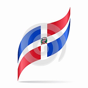 Dominican Republic flag wavy abstract background. Vector illustration