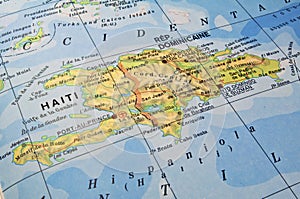 Dominican Republic, Haiti map. photo