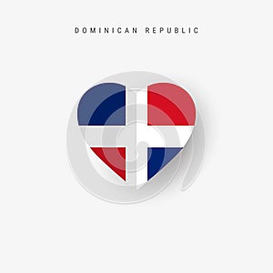 Dominican Republic heart shaped flag. Origami paper cut Republica Dominicana national banner photo