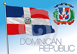 Dominican Republic official national flag and coat of arms