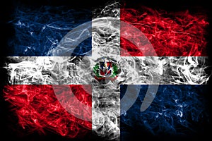 Dominican Republic smoke flag on a black background