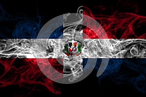 Dominican Republic smoke flag  on black background