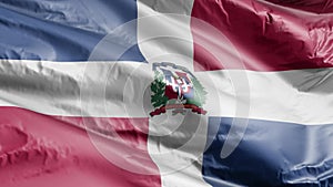 Dominican Republic textile flag waving on the wind loop
