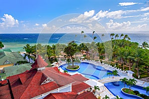 Dominican Republic. View of the Gulf of Samana, Atlantic Ocean