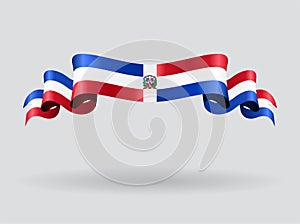 Dominican Republic wavy flag. Vector illustration.