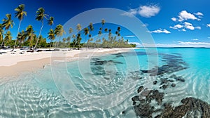 Dominicana beach and sea landscape. Generative Ai photo