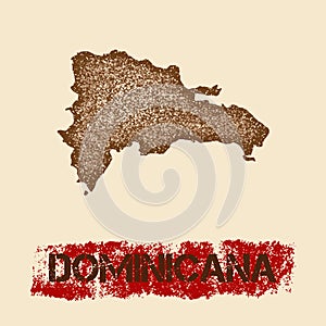 Dominicana distressed map.