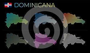 Dominicana dotted map set.