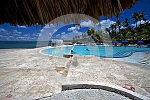 Dominicana pool tree palm peace marble photo