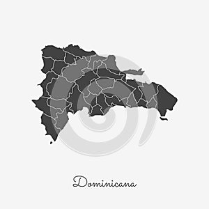 Dominicana region map: grey outline on white. photo