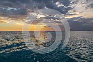 Dominicus Beach, sunset in the Dominican Republic, Caribbean Sea.