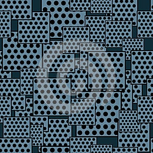 Seamless pattern with black dots on a dark blue background