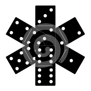 Domino black set vector illustration