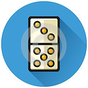 Domino circle blue flat icon