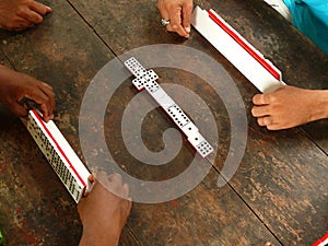 Domino dices on the table