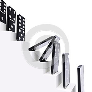 Domino effect on career ladder concept