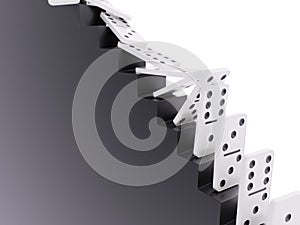 Domino effect on career ladder concept