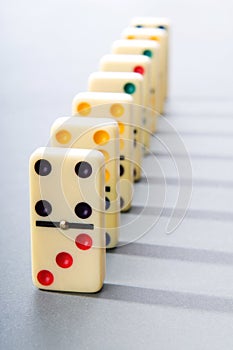 Domino effect with pieces