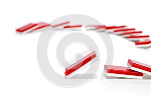 Domino Effect in Red